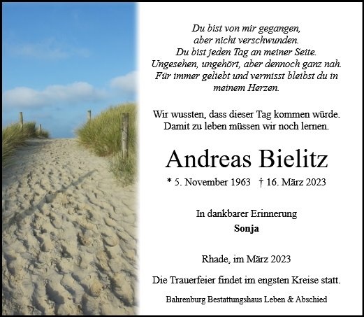 Erinnerungsbild für Andreas Bielitz