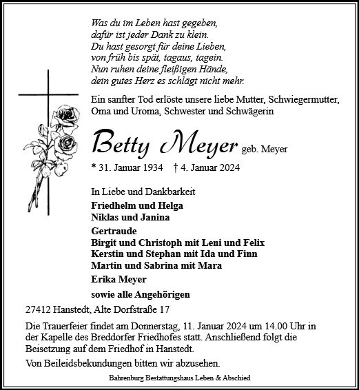 Erinnerungsbild für Betti Meyer