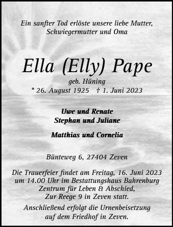 Erinnerungsbild für Ella Pape