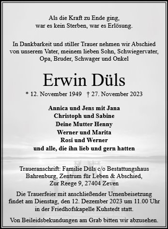 Erinnerungsbild für Erwin Düls