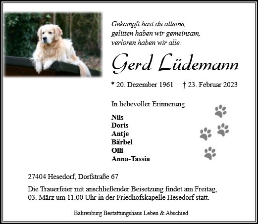 Erinnerungsbild für Gerd Lüdemann