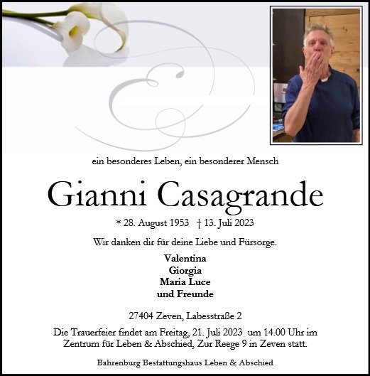 Erinnerungsbild für Gianni Casagrande