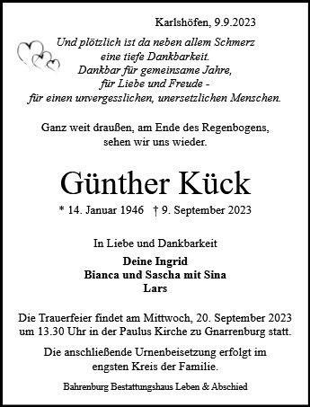 Erinnerungsbild für Günther Kück