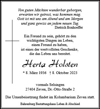 Erinnerungsbild für Herta Holsten