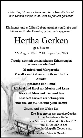 Erinnerungsbild für Hertha Gerken
