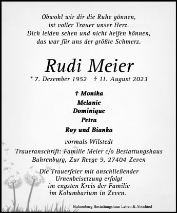 Erinnerungsbild für Rudi Meier