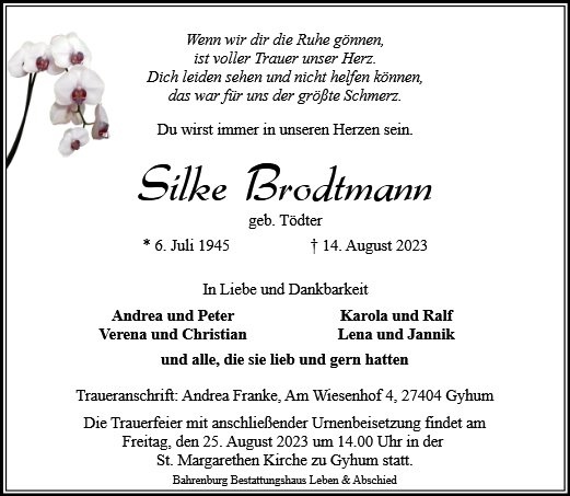 Erinnerungsbild für Silke Brodtmann