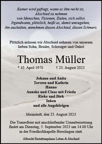 Erinnerungsbild für Thomas Müller