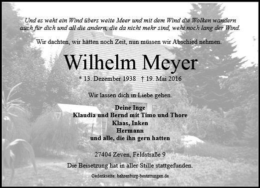 Erinnerungsbild für Wilhelm Meyer